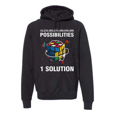 Funny Speed Cubing One Solution Math Lovers Premium Hoodie