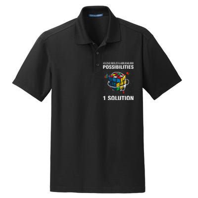 Funny Speed Cubing One Solution Math Lovers Dry Zone Grid Polo