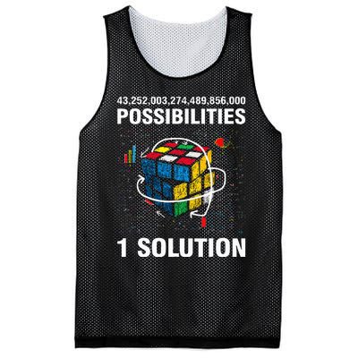 Funny Speed Cubing One Solution Math Lovers Mesh Reversible Basketball Jersey Tank