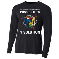 Funny Speed Cubing One Solution Math Lovers Cooling Performance Long Sleeve Crew