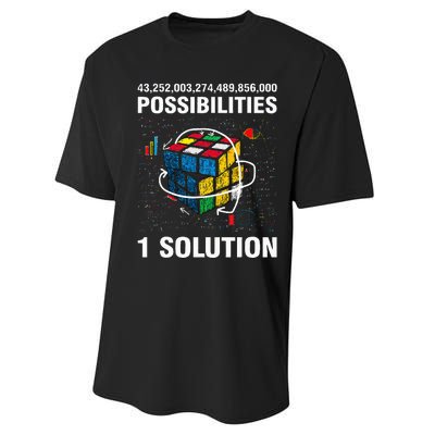 Funny Speed Cubing One Solution Math Lovers Performance Sprint T-Shirt