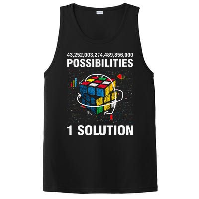 Funny Speed Cubing One Solution Math Lovers PosiCharge Competitor Tank