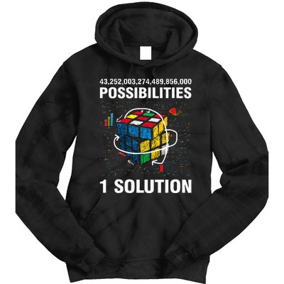 Funny Speed Cubing One Solution Math Lovers Tie Dye Hoodie