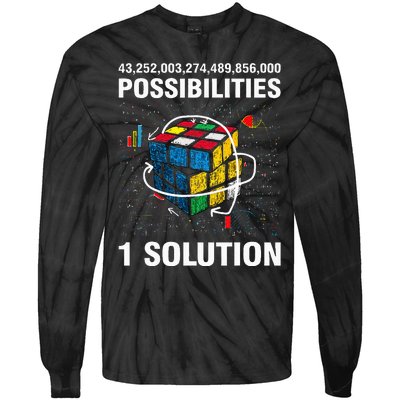 Funny Speed Cubing One Solution Math Lovers Tie-Dye Long Sleeve Shirt