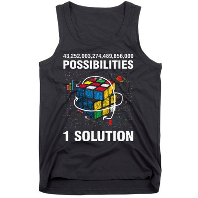 Funny Speed Cubing One Solution Math Lovers Tank Top