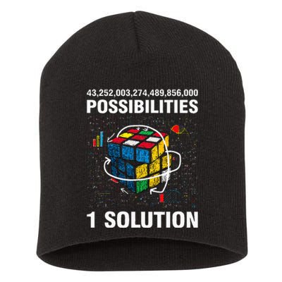 Funny Speed Cubing One Solution Math Lovers Short Acrylic Beanie