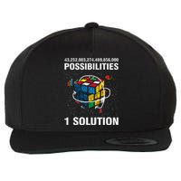 Funny Speed Cubing One Solution Math Lovers Wool Snapback Cap