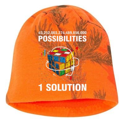 Funny Speed Cubing One Solution Math Lovers Kati - Camo Knit Beanie