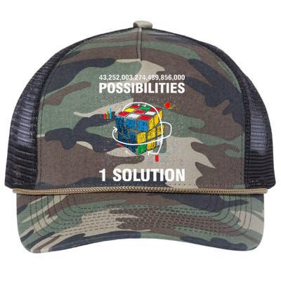 Funny Speed Cubing One Solution Math Lovers Retro Rope Trucker Hat Cap