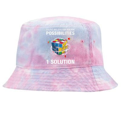 Funny Speed Cubing One Solution Math Lovers Tie-Dyed Bucket Hat