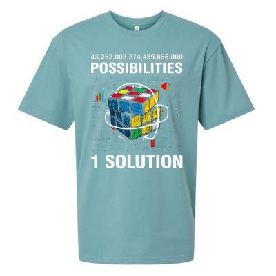 Funny Speed Cubing One Solution Math Lovers Sueded Cloud Jersey T-Shirt