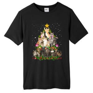 Funny Santa Cats Kitten Christmas Tree Cat Mom Xmas Gift Tall Fusion ChromaSoft Performance T-Shirt