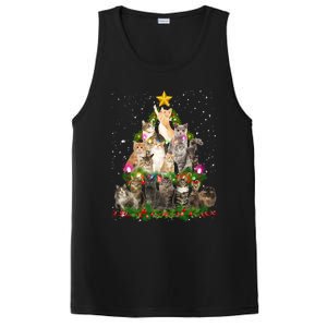 Funny Santa Cats Kitten Christmas Tree Cat Mom Xmas Gift PosiCharge Competitor Tank