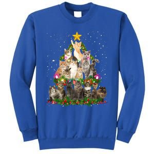 Funny Santa Cats Kitten Christmas Tree Cat Mom Xmas Gift Sweatshirt