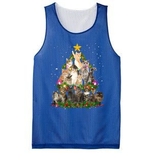 Funny Santa Cats Kitten Christmas Tree Cat Mom Xmas Gift Mesh Reversible Basketball Jersey Tank