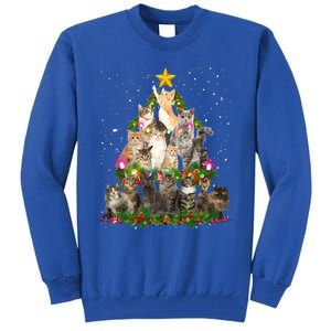 Funny Santa Cats Kitten Christmas Tree Cat Mom Xmas Gift Tall Sweatshirt