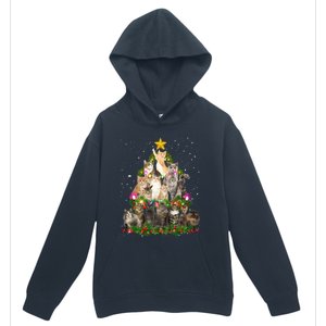 Funny Santa Cats Kitten Christmas Tree Cat Mom Xmas Gift Urban Pullover Hoodie