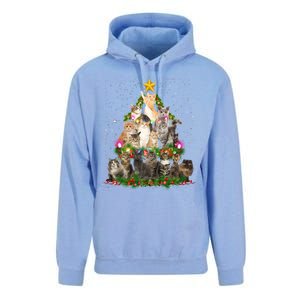 Funny Santa Cats Kitten Christmas Tree Cat Mom Xmas Gift Unisex Surf Hoodie