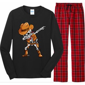 Funny Skeleton Cow Dabbing Halloween Costume Cool Gift Long Sleeve Pajama Set