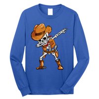 Funny Skeleton Cow Dabbing Halloween Costume Cool Gift Long Sleeve Shirt