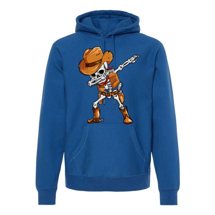 Funny Skeleton Cow Dabbing Halloween Costume Cool Gift Premium Hoodie