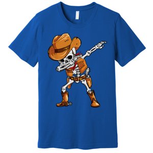 Funny Skeleton Cow Dabbing Halloween Costume Cool Gift Premium T-Shirt