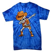 Funny Skeleton Cow Dabbing Halloween Costume Cool Gift Tie-Dye T-Shirt