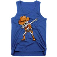 Funny Skeleton Cow Dabbing Halloween Costume Cool Gift Tank Top