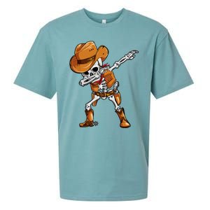 Funny Skeleton Cow Dabbing Halloween Costume Cool Gift Sueded Cloud Jersey T-Shirt