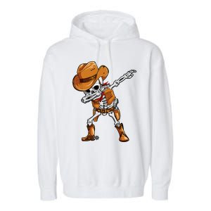 Funny Skeleton Cow Dabbing Halloween Costume Cool Gift Garment-Dyed Fleece Hoodie