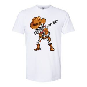 Funny Skeleton Cow Dabbing Halloween Costume Cool Gift Softstyle CVC T-Shirt