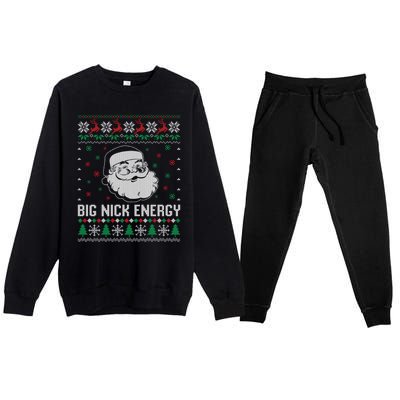 Funny Santa Claus Big Nick Energy Ugly Christmas Cute Gift Premium Crewneck Sweatsuit Set