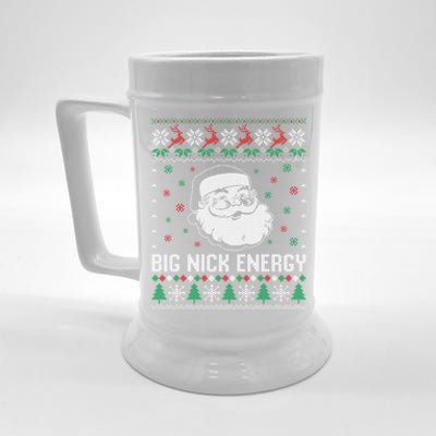 Funny Santa Claus Big Nick Energy Ugly Christmas Cute Gift Beer Stein