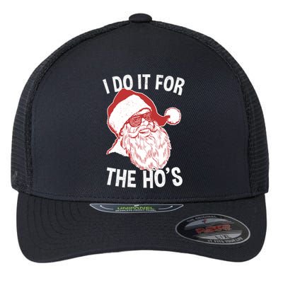 Funny Santa Cool Gift Vintage Retro Santa I Do It For The HoS Gift Flexfit Unipanel Trucker Cap