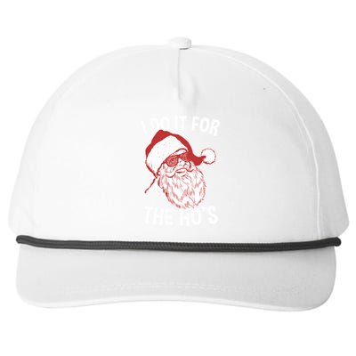 Funny Santa Cool Gift Vintage Retro Santa I Do It For The HoS Gift Snapback Five-Panel Rope Hat