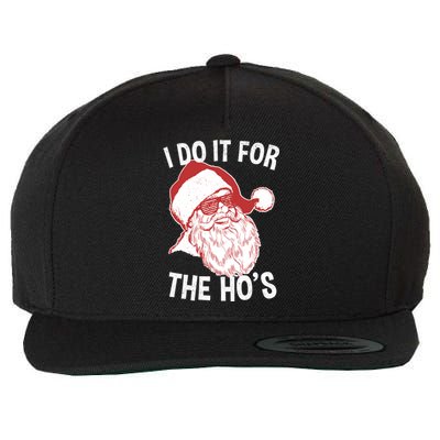 Funny Santa Cool Gift Vintage Retro Santa I Do It For The HoS Gift Wool Snapback Cap