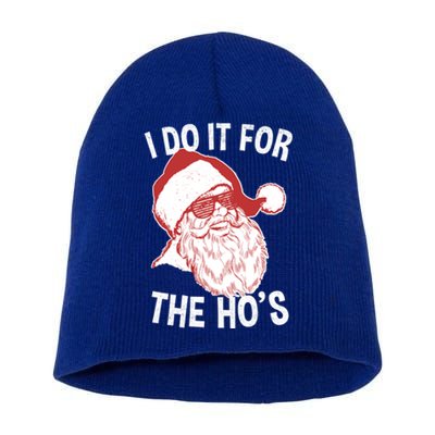 Funny Santa Cool Gift Vintage Retro Santa I Do It For The HoS Gift Short Acrylic Beanie