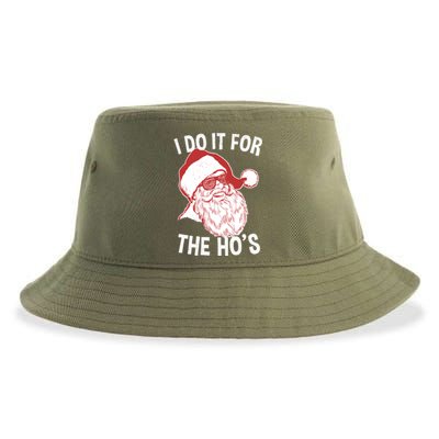 Funny Santa Cool Gift Vintage Retro Santa I Do It For The HoS Gift Sustainable Bucket Hat