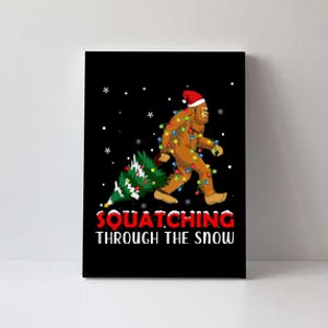 Funny Sasquatch Christmas Squatching Bigfoot Xmas Tree Light Canvas