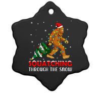 Funny Sasquatch Christmas Squatching Bigfoot Xmas Tree Light Ceramic Star Ornament