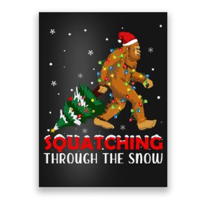 Funny Sasquatch Christmas Squatching Bigfoot Xmas Tree Light Poster