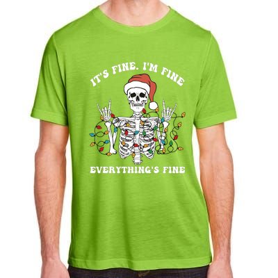 Funny Skeleton Christmas Lights I'm Fine Everything Is Fine Adult ChromaSoft Performance T-Shirt