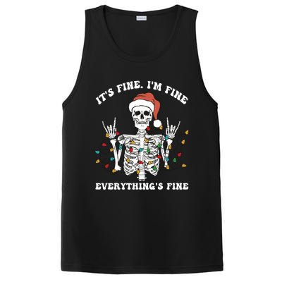 Funny Skeleton Christmas Lights I'm Fine Everything Is Fine PosiCharge Competitor Tank