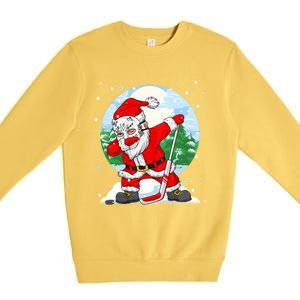 Funny Santa Claus Dabbing Ice Hockey Players Merry Christmas Gift Premium Crewneck Sweatshirt