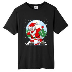 Funny Santa Claus Dabbing Ice Hockey Players Merry Christmas Gift Tall Fusion ChromaSoft Performance T-Shirt