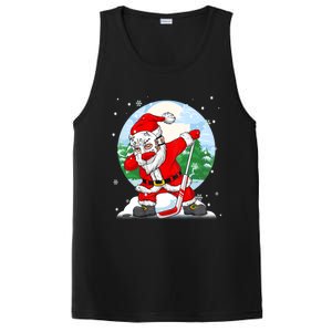 Funny Santa Claus Dabbing Ice Hockey Players Merry Christmas Gift PosiCharge Competitor Tank