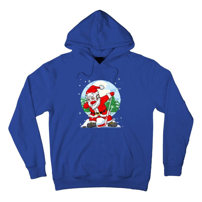 Funny Santa Claus Dabbing Ice Hockey Players Merry Christmas Gift Hoodie