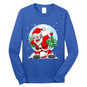 Funny Santa Claus Dabbing Ice Hockey Players Merry Christmas Gift Long Sleeve Shirt