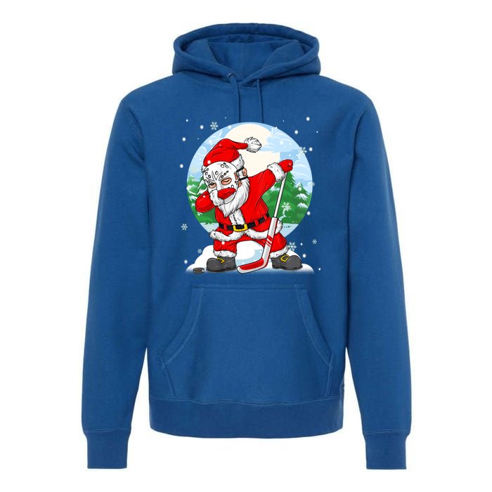 Funny Santa Claus Dabbing Ice Hockey Players Merry Christmas Gift Premium Hoodie