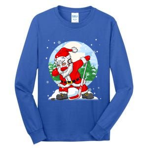 Funny Santa Claus Dabbing Ice Hockey Players Merry Christmas Gift Tall Long Sleeve T-Shirt